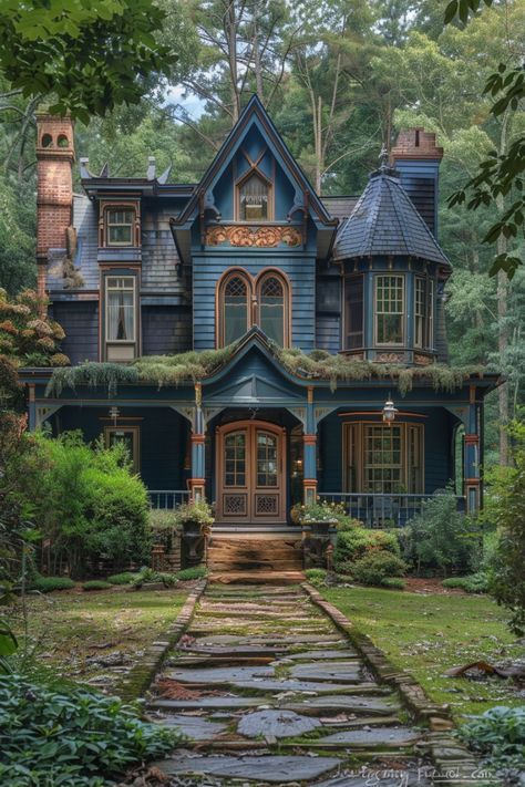 Gothic House Exterior Victorian Cottage, Hipstoric Home, Gothic House Exterior, Aesthetic House Exterior, Dark House Aesthetic, Dream House Aesthetic, Smelling Good, Fairytale House, Paint Color Ideas