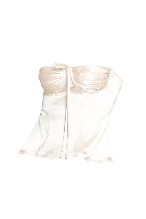 Sleek Claw Clip, Daily Fits, Style Corset, Fancy Fits, Satin Bustier, Top Bustier, Bloomers Shorts, Low Neckline, Ivory Silk