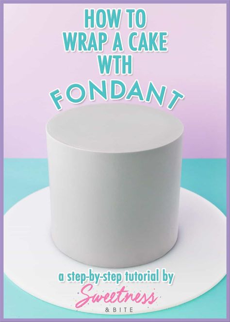 How to Wrap a Cake With Fondant - A Step-By-Step Tutorial For Covering Cakes With Fondant Using The Wrapping Method, For Super Sharp Edges ~ Sweetness & Bite Watercolor Cake Tutorial, Fondant Tips, Fondant Techniques, Cakes To Make, Cake With Fondant, Watercolor Cake, Creative Cake Decorating, How To Wrap, Fondant Tutorial