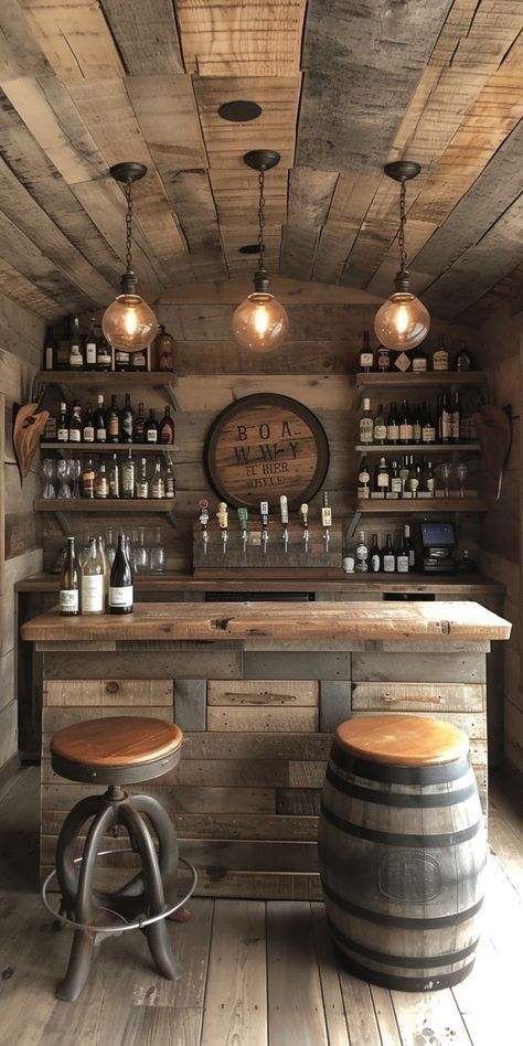 Rustic Bar Ideas For Home, Rustic Farmhouse Basement, Farmhouse Basement Bar Ideas, Farmhouse Basement Bar, Bar Ideas For Home Basement, Rustic Bar Ideas, Barn Bar Ideas, Farmhouse Bar Ideas, Farmhouse Basement