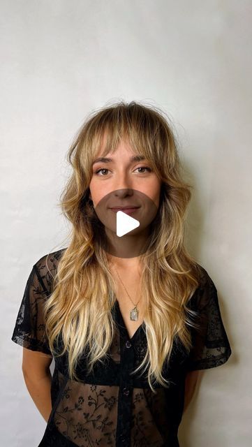 Shaggy Hair Styling, Shag Hair Styling, Bardot Bangs Tutorial, Shaggy Hair Curtain Bangs, Diy Long Shag Haircut, How To Style Shag Bangs, Styling Fringe Bangs, How To Style Shaggy Hair Tutorial, How To Cut Shaggy Bangs