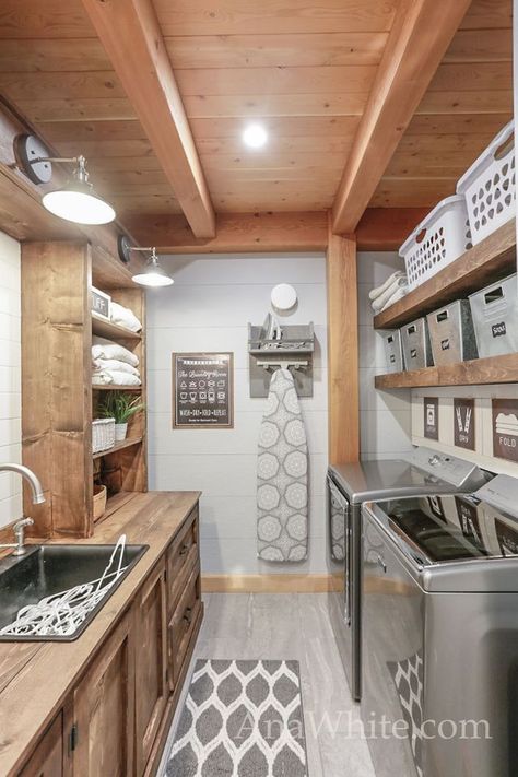 Outdoor Laundry Rooms, Laundry Room Storage Shelves, Rustic Laundry Rooms, Small Laundry Room Organization, Room Storage Diy, Basement Laundry Room, Dream Laundry Room, Basement Laundry, Laundry Room Closet