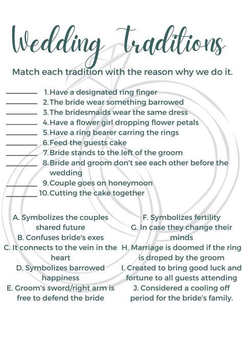 Wedding Traditions Bridal Shower Game, Bride Traditions, Wedding Traditions Explained, Wedding Traditions Game, Bridesmaid Things, Wedding Spreadsheet, Bridal Traditions, Planning List, Disney Bridal Showers