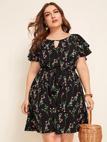 facf9f743b083008a894eee7baa16469desc39692542ri Keyhole Neck, Butterfly Sleeve, Cooler Look, African Design Dresses, Curvy Dress, Plus Size Fashion For Women, Solid Dress, African Dress, Body Fit