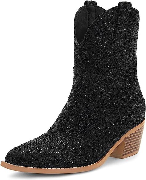 Rhinestone Cowboy Boots. Sparkly Cowgirl Boots, Boots Sequin, Sparkly Cowgirl, Cowgirl Boots Black, Rhinestone Cowboy Boots, Block Heel Knee High Boots, Sparkly Boots, Rhinestone Boots, Black Cowgirl Boots