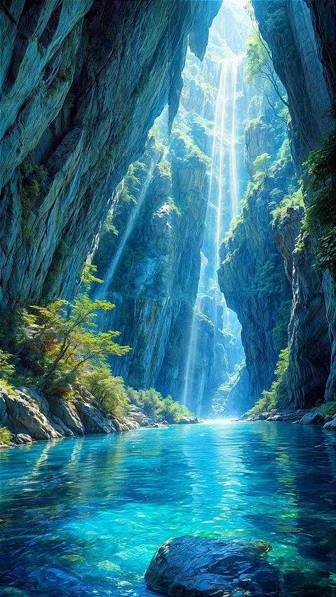 Live Waterfall Wallpaper, Unreal Scenery, Dreamworld Aesthetic, Water Landscape, Beautiful Ocean Pictures, Landscape Photography Nature, Pretty Landscapes, Beautiful Locations Nature, Beautiful Landscape Wallpaper