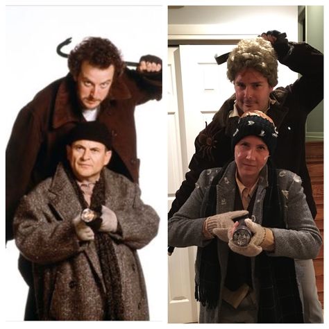 Marv and Harry Home Alone Costume Sticky Bandits Halloween Costume, Harry Marv Costume, Harry And Marve Home Alone, Harry And Marv Home Alone Costume Kids, Marv And Harry Halloween, Sticky Bandits Costume, Wet Bandits Halloween Costume, Hilarious Halloween Costumes For Couples, Marv Home Alone Costume