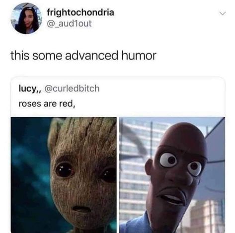 Advanced Humor, Laughing Funny, Super Suit, I Am Groot, Dc Memes, Roses Are Red, Disney Memes, Oui Oui, Disney Funny