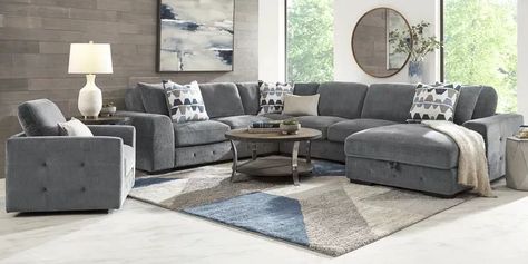 Living Room Furniture Sets for Sale Rooms To Go Furniture, Ash Beige, Sectional With Chaise, Transitional Home, Transitional Home Decor, Sectional Furniture, Grey Sectional, Storage Chaise, Inspire Me Home Decor