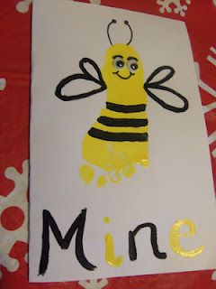 Bee Mine Valentine with foot print Valentine Crafts For Toddlers, Vday Crafts, Disney Craft, Bee Mine Valentine, Bee Valentine, February Crafts, Footprint Crafts, Toddler Valentines, Valentine Crafts For Kids