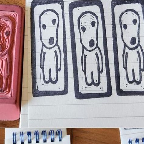 112 likes, 0 comments - pinkeraserart on March 29, 2023: "I love these pink eraser carvings by @mytamarind ! Thank you for joining in the #PinkEraserProjec..." Pink Eraser Stamp, Eraser Linocut, Eraser Stamp Ideas, Eraser Prints, Eraser Carving, Lino Ideas, Eraser Art, Pink Eraser, Eraser Stamp