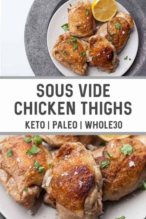 Sous Vide Recipes Beef, Sousvide Recipe, Sous Vide Chicken Thighs, Sous Vide Recipes Chicken, Easy Paleo Chicken, Sous Vide Chicken, Vegetarian Sausages, Chicken Thighs Recipes, Bone In Chicken