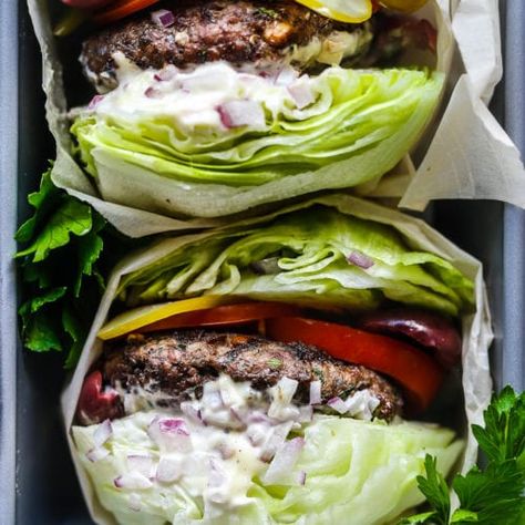 Whole30 Greek Burgers - Paleo | PrimalGourmet Whole30 Lunch Ideas, Greek Burgers, Whole30 Lunch, Greek Burger, Summer Bbq Recipes, Whole 30 Lunch, Whole 30 Diet, Recipe 30, Paleo Whole 30