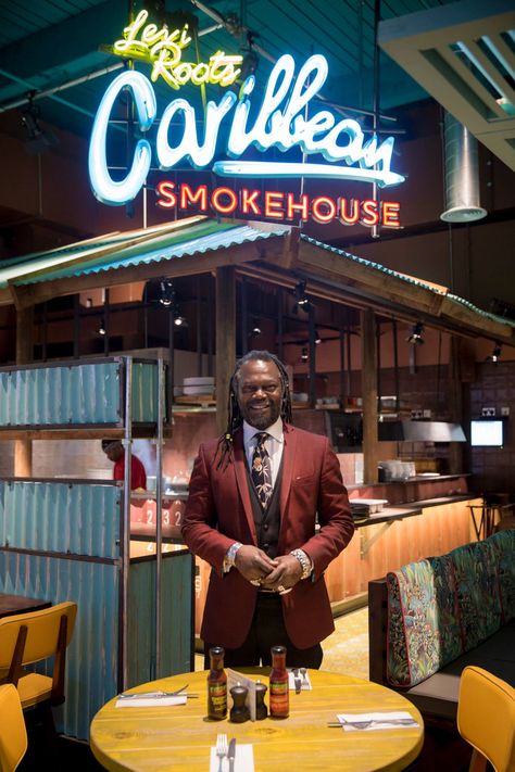 Congratulations to Levi Roots who has just opened his first restaurant in restaurant!Its called The Caribbean Smoke House and is Situated in Westfield shopping centre in Stratford city East London, one of the largest shopping malls in Europe. Jamaican Restaurant Design, Louie Restaurant London, Levi Roots, St John Restaurant London, Westfield Stratford, St Johns Restaurant London, Jamaican Restaurant, Westfield Shopping Centre, Restaurant London