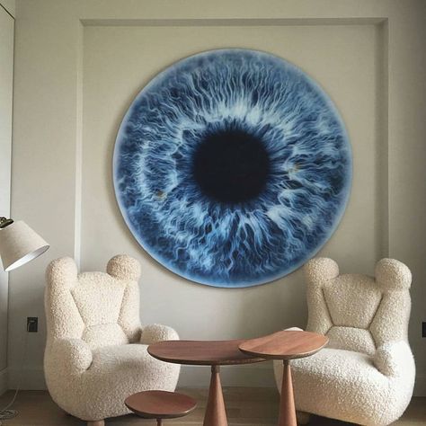 Write "EYE" in your language....💭 Interior design by @pierre.yovanovitch . Follow @artselects Pierre Yovanovitch, Iris Art, Behind Blue Eyes, Iconic Furniture, Art Resin, Minimalist Architecture, Instagram Art, Resin Crafts, Resin Art