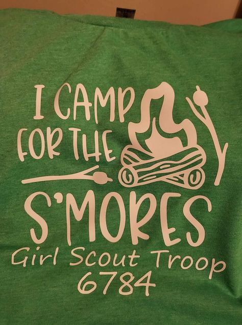 Girl Scout Shirts Design Ideas, Girl Scout Troop Shirts, Girl Scout Camp, Girl Scout Shirts, Girl Scout Troop Leader, Scout Camp, Girl Scout Camping, Troop Leader, Girl Scout Leader