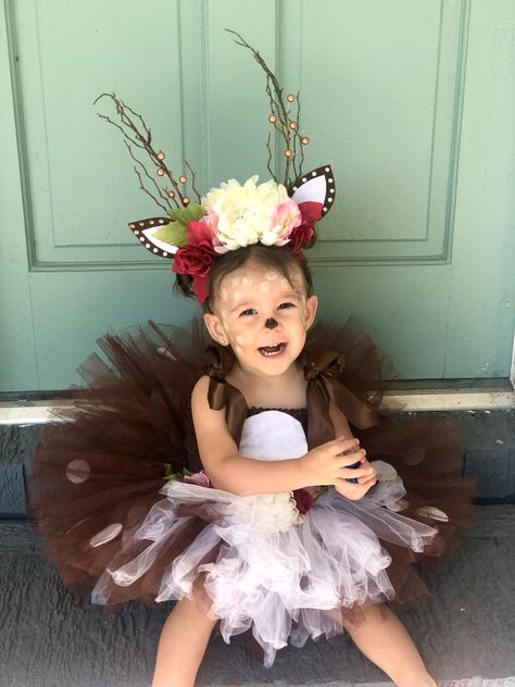 Baby Girl Halloween Costume, Deer Makeup, Deer Costume, Girl Halloween Costume, Woodland Deer, Girl Halloween, Tutu Outfits