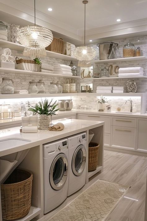 Elegant Laundry Room, Pantry Laundry Room, Dream Laundry Room, Laundry Room Layouts, Laundry Room Renovation, Laundry Room Ideas, Modern Laundry Rooms, Dream Life House, Laundry Room Remodel