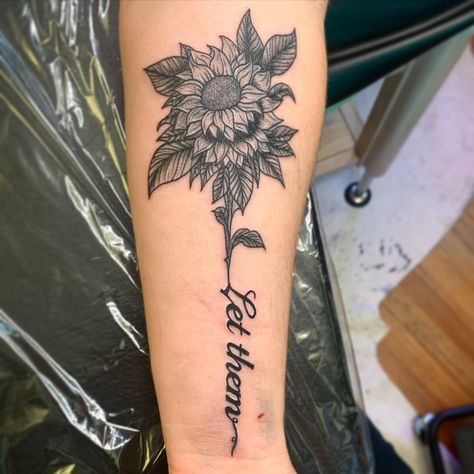 Sunflower design done today! And on the 13th day God said “let them” get tattooed Whatever you say boo🫶🏻 Sunflower Tattoo, Sunflower Design, Sunflower, Tattoos, Quick Saves, Design