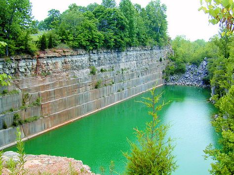 Limestone quarries from my home county. Limestone Pool, West Baden Springs Hotel, Indiana Limestone, Thesis Inspiration, Limestone Quarry, Lawrence County, Gorgeous Places, The Empire State Building, Hotel Packages