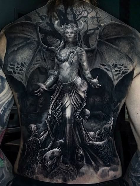 Mens Back Piece Tattoo, Tattoo Ideas Chest Mens, Back Peice Ideas Tattoo, Back Tattoo For Men, Urban Horror, Full Back Tattoo, Mandela Tattoo, 42 Tattoo, Backpiece Tattoo