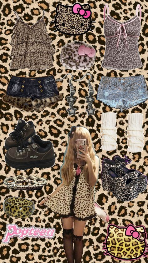 leopard print gyaru outfit #altfashion Gyaru Leopard Print, Leopard Print Gyaru, Gyaru Fashion 90s, Gyaru Leopard, Gyaru Outfit, Leopard Print Outfits, Hime Gyaru, Clothing Reference, Gyaru Fashion