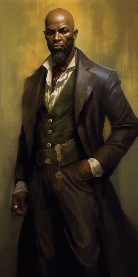 Npc John Domingo, The Black Constable | Fantasy I Sci-Fi I Books I Films I World Building Sci Fi Rpg Character, Npc Art, Sci Fi Old Man, Npc Dnd, Sci Fi Character, Npc Rpg, Black Cowboy Concept Art, Black Sci Fi Characters Male, Black Priest Fantasy Art