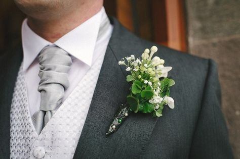 Shamrock buttonhole, Irish wedding Irish Wedding Inspiration, Celtic Wedding Traditions, Shamrock Wedding, Irish Themed Weddings, Irish Wedding Traditions, Ireland Photography, Wedding Outfit Men, Ireland Wedding, Scottish Wedding