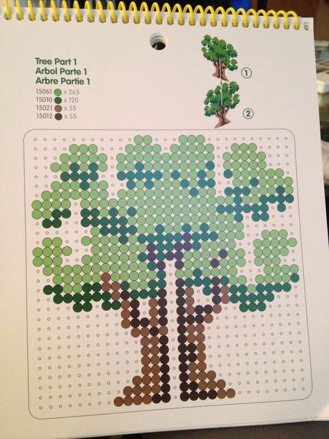 Perler Bead Tree Pattern, Tree Perler Bead Patterns, Perler Bead Tree, Tree Perler Beads, Hamma Beads Ideas, Pixel Beads, Melty Bead Patterns, Pearl Beads Pattern, Easy Perler Beads Ideas