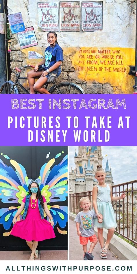 Best Disney Pictures Ideas, 30th Birthday At Disney World, Disney Springs Instagram Pictures, Instagram Disney Pictures, Walt Disney World Photo Ideas, Disney World Photo Spots, Disney Family Pictures, Disney World Instagram Pictures, Disney Instagram Pictures