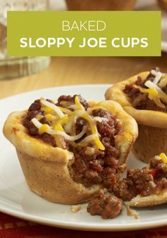 Sloppy Joe Cups, Meals For Kids, Muffin Tin Recipes, Sloppy Joe, Kid Friendly Dinner, Frugal Meals, Deilig Mat, Beef Dishes, Finger Food