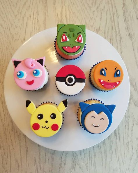 Such fun pokemon cupcakes!  #HopesSweetCakes #cakeart #fondantart #marshmallowfondant #cakesofinstagram #cakedesign #cake #cakegoals… Pikachu Cupcakes, Pokémon Cupcakes, Cupcakes Pokemon, Ninja Cupcakes, Pokemon Cupcakes, Easy Cupcakes Decoration, Pokemon Birthday Cake, Character Cupcakes, Pokemon Cake