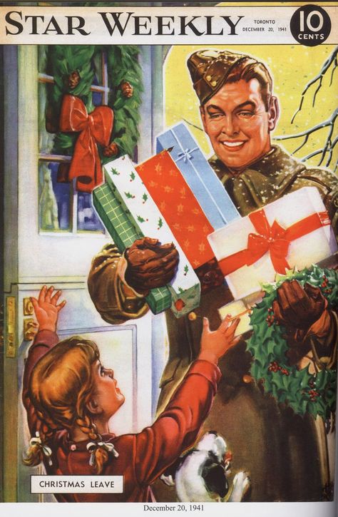 1940s Christmas, Colour Illustration, Ww2 Posters, Old Time Christmas, Vintage Christmas Images, Christmas Ad, Old Fashioned Christmas, Arte Inspo, Christmas Past