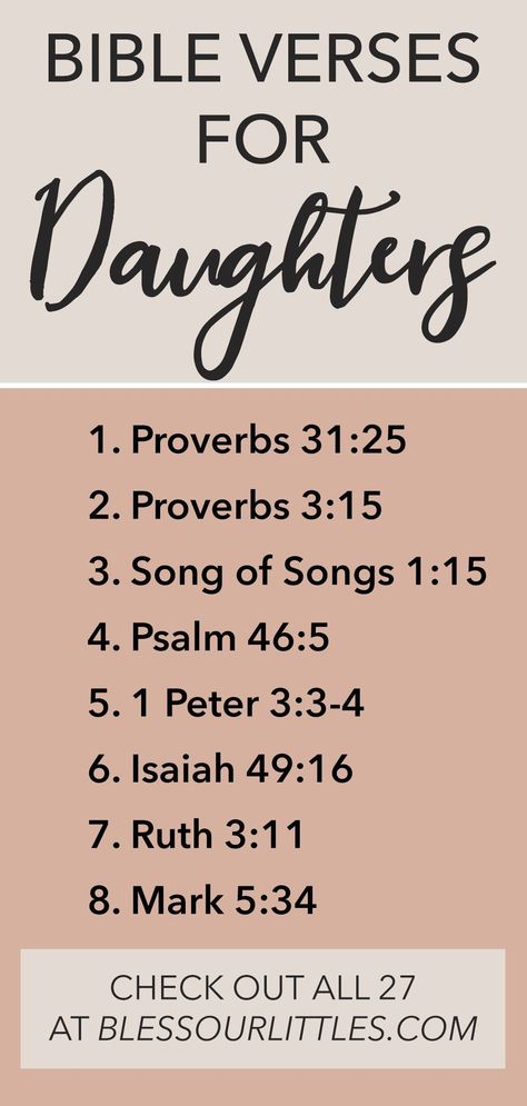 Bible Dedication To Daughter, Daughter Scripture Quotes, Bible Verses To Pray Over Children, Bible Verse For My Daughter, Bible Verses About Daughters, Scripture For Daughters, Verses For My Daughter, Mother Daughter Bible Verse Tattoo, Bible Verses For Teen Girls Encouraging