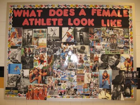 What Does A Female Athlete Look Like? Image Athletic Training Bulletin Boards, Pe Bulletin Boards, Pe Activities, Team Activities, Female Athlete, Picture Boards, Like Image, School Nurse, Athletic Training