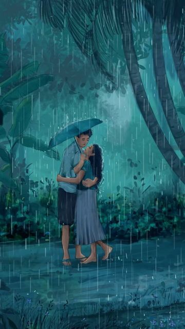 Rain Cartoon, Couple In Rain, Rain Illustration, Love Backgrounds, Lovely Flowers Wallpaper, Profile Pictures Instagram, Couple Illustration, Cute Couple Cartoon, Cute Love Cartoons