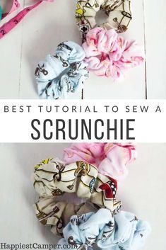 Best Tutorial to Sew a Scrunchie. I love this quick and easy sewing tutorial to make Scrunchies. It takes only a few minutes to have custom made scrunchies.  No more messy hair with this simple pull back scrunchie. This is an easy sewing project that anyone can do even beginners. #sewingprojects #scrunchies #sewing #easysewing Sew A Scrunchie, How To Make Scrunchies, Sew Ins, Work Diy, Sewing Projects For Kids, Sewing Lessons, Sewing Projects For Beginners, Easy Sewing Projects, Sewing Gifts