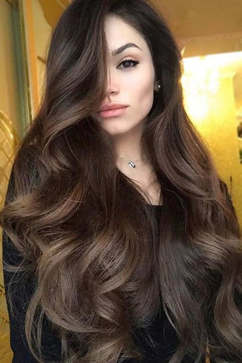 Trendy Long Hair Women’s Styles    If you are about to get yourself black hair, there are some things that you should consider before calling your colorist. Also, there are lots of amazing ideas. Inspiration won’t hurt, check it out! #haircolor #blackhair #brunettehair Black Hair Color, Hair Color For Women, Trendy Hair Color, 짧은 머리, Beautiful Long Hair, Long Hair Women, Dark Brown Hair, Cool Hair Color, Brown Hair Colors