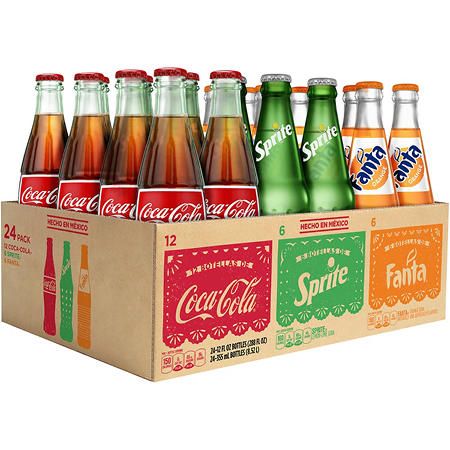 Coca-Cola de Mexico Variety Pack (12oz / 24pk) - Sam's Club Mexican Coke, Coca Cola Drink, Coca Cola Bottles, Marketing Poster, Green Glass Bottles, Coke Bottle, Sports Drink, Summer Refreshments, Mixed Fruit