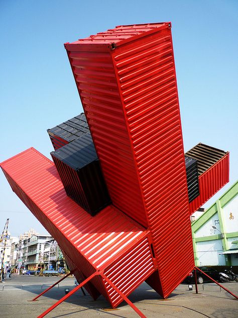 2009 Kaohsiung International Container Art Festival, Kaohsiunug City by watersling, via Flickr Surreal Architecture, Prefabricated Architecture, Container Art, Shipping Container Architecture, Shipping Container Design, Iso Container, Container Cafe, Shipping Containers For Sale, Used Shipping Containers