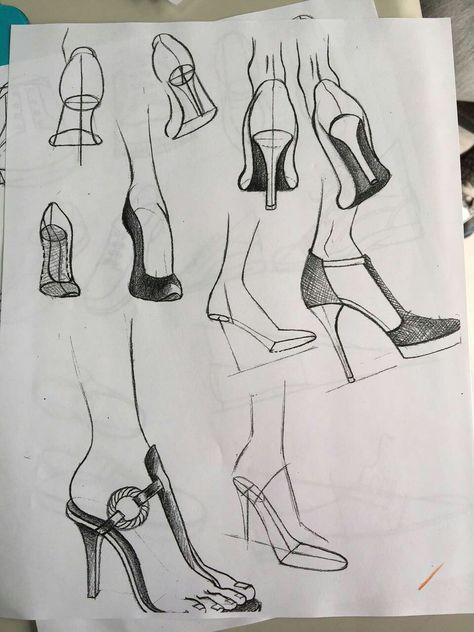 Heels From The Front Drawing, Heel Reference Drawing, Fashion Portfolio Layout, Fashion Illustration Poses, Fashion Design Classes, Fashion Model Sketch, Fashion Figure Drawing, Model Sketch, Fashion Illustrations Techniques