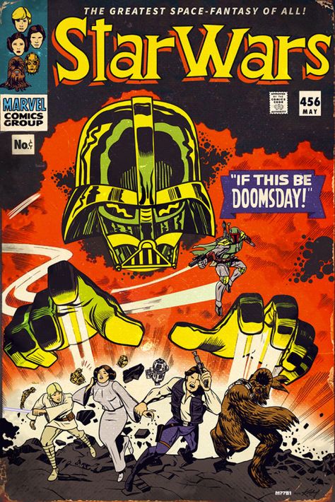 herochan:  Star Wars X Jack Kirby  Created by Marco DAlfonso || Tumblr Star Wars Comic Books, Arte Nerd, 70s Sci Fi Art, Star Wars Comics, Bd Comics, Star Wars Wallpaper, Jack Kirby, Comic Book Covers, Geek Culture