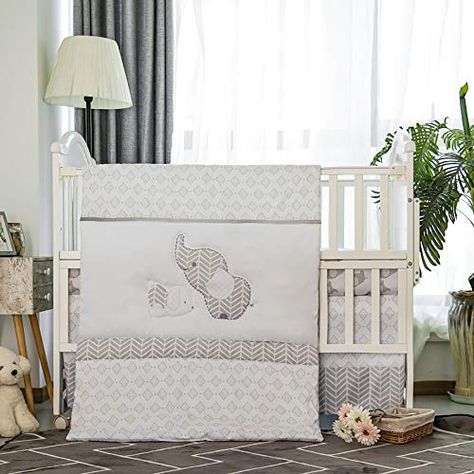 Elephant Nursery Girl, Grey Elephant Nursery, Baby Elephant Nursery, Nursery Crib Bedding, Grey Crib, Baby Crib Bedding Sets, Bedding Sets Grey, Baby Elephants, Nursery Bedding Sets