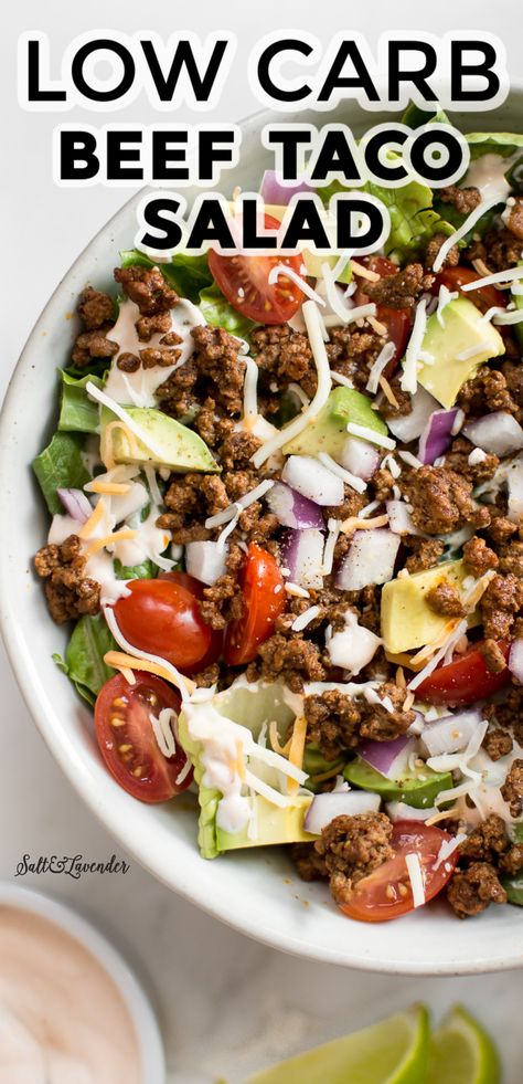 Southwest Dressing, Low Carb Taco Salad, Low Carb Taco, Taco Salad Recipe, Keto Fitness, Low Carb Low Fat Recipes, Breakfast Keto, Low Carb Tacos, Taco Salad Recipes