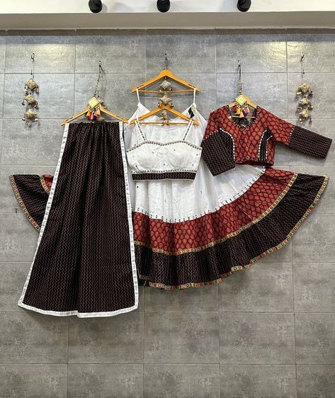 Pure cotton full flair chaniya choli with original mirror work 💃 8 mtr flaire Pure cotton fabric 42 waist 42 length Original mirror work L size blouse with margin Double blouse concept One sleeveless blouse and the second one is with full sleeves Price :- 2190+$ Chaniya Choli Designs, Choli Dress, Choli Designs, Chaniya Choli, Mirror Work, Full Sleeves, Sleeveless Blouse, Full Sleeve, Pure Cotton