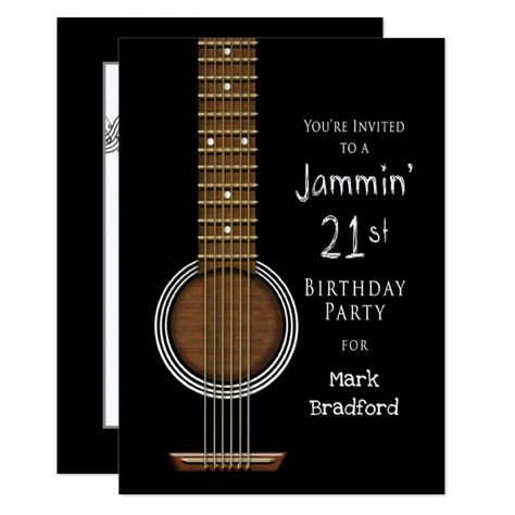 21st Birthday Party Invitation, Acoustic Guitar Invitation #Ad , #Affiliate, #Party#Invitation#Acoustic#Birthday Guitar Invitation, Birthday Guitar, Guitar Party, Guitar Birthday, Quilling Birthday Cards, Music Birthday Party, Rock N Roll Party, 21st Birthday Party, 21st Birthday Invitations