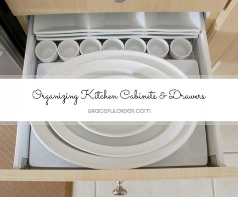 Organized Home - Kitchen Cabinets and Drawers Platter Storage Ideas, Platter Storage, Stand Alone Pantry, Kitchen Cabinets And Drawers, Organized Kitchen, Colorful Dishes, Dining Room Hutch, Kitchen Cabinet Drawers, Organized Home