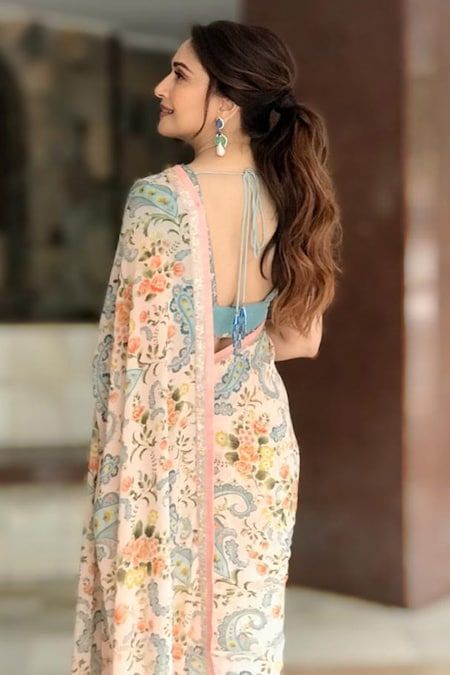 Floral Print Saree, Varun Bahl, Indian Bridesmaid Dresses, Floral Print Sarees, Indian Saree Blouse, Indian Saree Blouses Designs, Print Saree, Saree Blouse Patterns, Saree Photoshoot