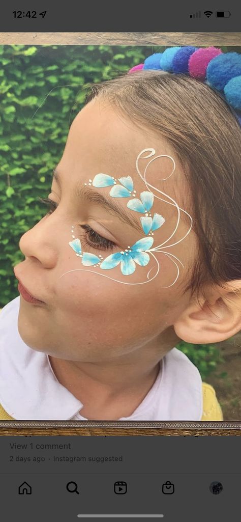 Flower Eye Face Paint, Cheek Art Face Paint, Face Painting Set Up, Moana Face Paint, Easy Face Painting Designs Simple, Quick Face Painting, Face Painting Booth, Simple Face Painting, How To Face Paint