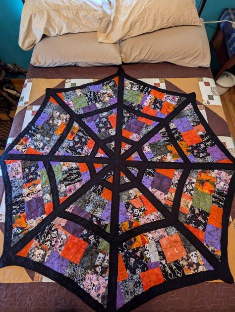 For Kyla. Finished September 2024 Spiderweb Blanket, Blanket Quilt, Spider Web